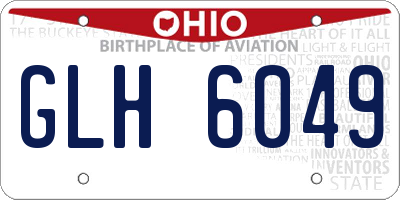 OH license plate GLH6049
