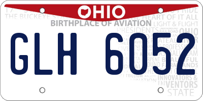 OH license plate GLH6052