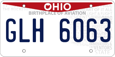 OH license plate GLH6063