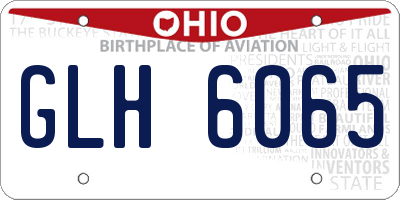 OH license plate GLH6065