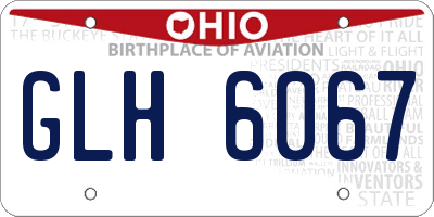 OH license plate GLH6067