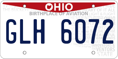 OH license plate GLH6072