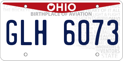 OH license plate GLH6073