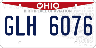 OH license plate GLH6076