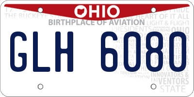 OH license plate GLH6080