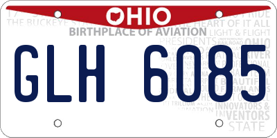 OH license plate GLH6085