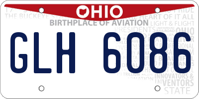 OH license plate GLH6086