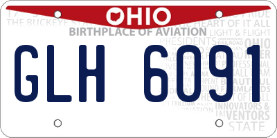 OH license plate GLH6091