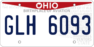 OH license plate GLH6093