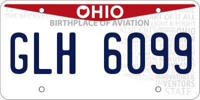OH license plate GLH6099