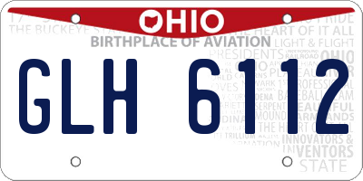 OH license plate GLH6112