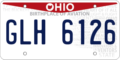 OH license plate GLH6126