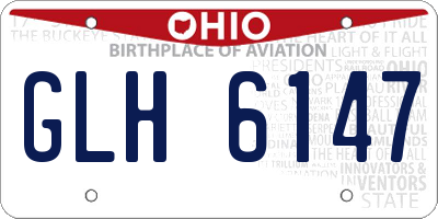 OH license plate GLH6147