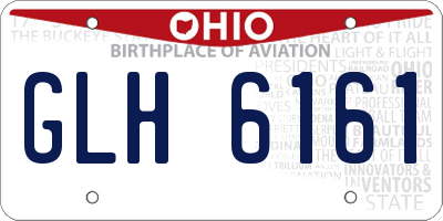 OH license plate GLH6161
