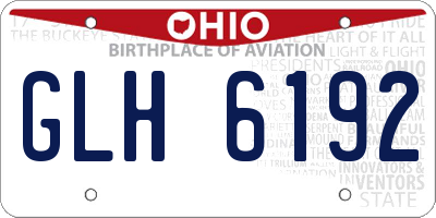OH license plate GLH6192