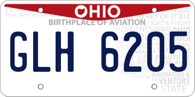 OH license plate GLH6205