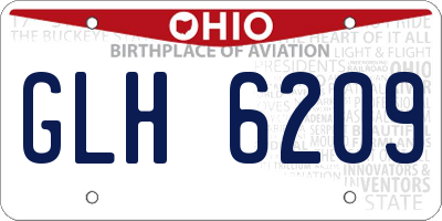 OH license plate GLH6209