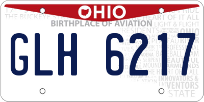 OH license plate GLH6217