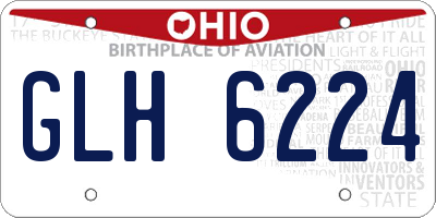 OH license plate GLH6224