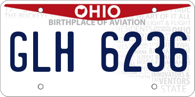 OH license plate GLH6236