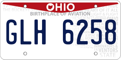 OH license plate GLH6258