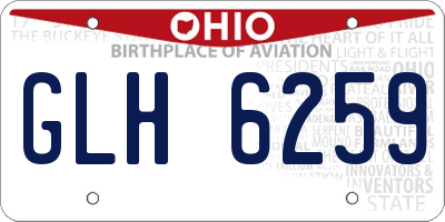 OH license plate GLH6259