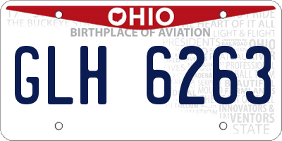 OH license plate GLH6263