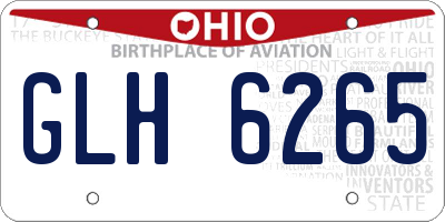 OH license plate GLH6265
