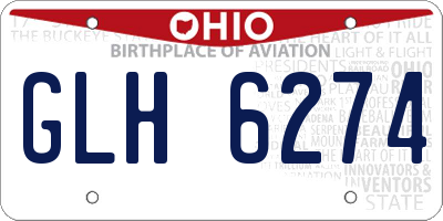 OH license plate GLH6274