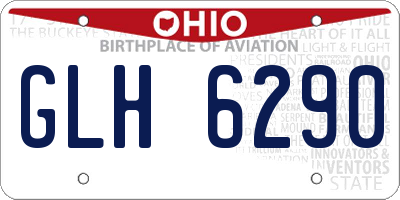 OH license plate GLH6290