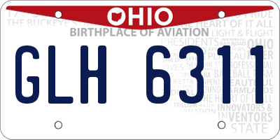 OH license plate GLH6311