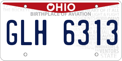 OH license plate GLH6313