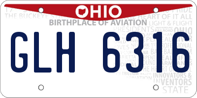 OH license plate GLH6316