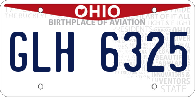 OH license plate GLH6325