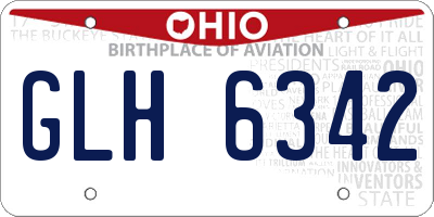 OH license plate GLH6342