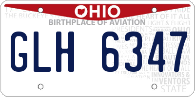 OH license plate GLH6347