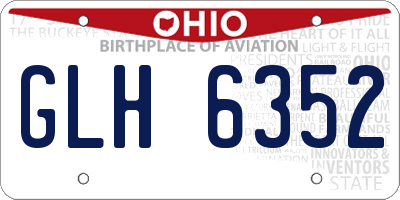 OH license plate GLH6352