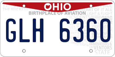OH license plate GLH6360