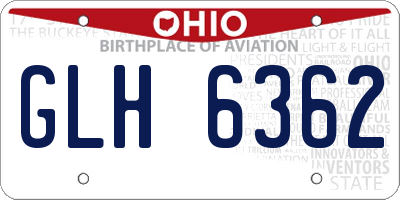 OH license plate GLH6362