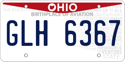 OH license plate GLH6367
