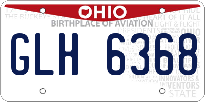 OH license plate GLH6368
