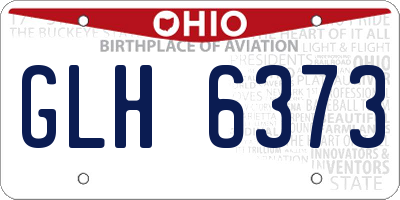 OH license plate GLH6373
