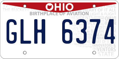 OH license plate GLH6374