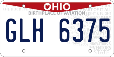 OH license plate GLH6375