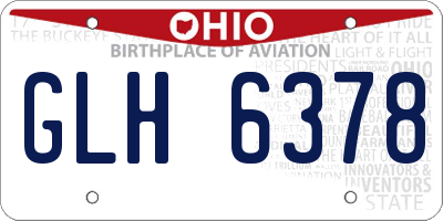 OH license plate GLH6378