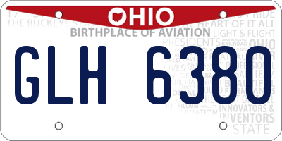 OH license plate GLH6380