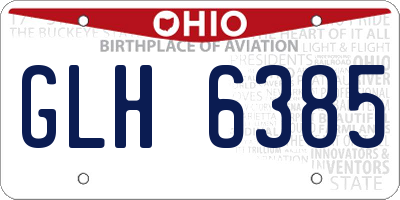 OH license plate GLH6385