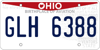 OH license plate GLH6388