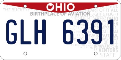 OH license plate GLH6391