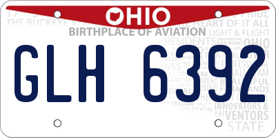 OH license plate GLH6392
